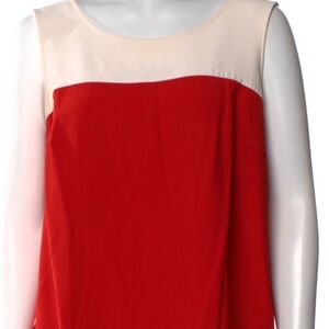 AKRIS Punto Color Block Sleeveless Scoop Neck Shirt Blouse Top